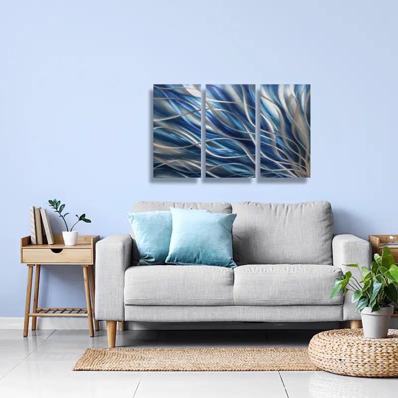 Navy Blue Wall Decor Titled "Kosmosis" - Modern Elements Metal Art - ME46545H