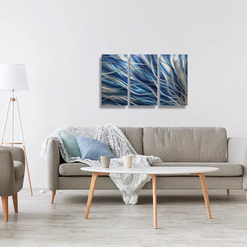 Navy Blue Wall Decor Titled "Kosmosis" - Modern Elements Metal Art - ME46545H