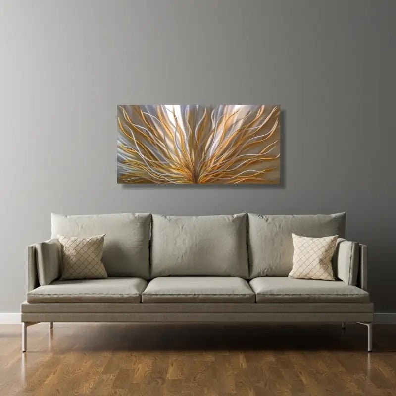Orange Wall Art Titled "Inbloom" (Orange Edition) - Modern Elements Metal Art - ME889798SX