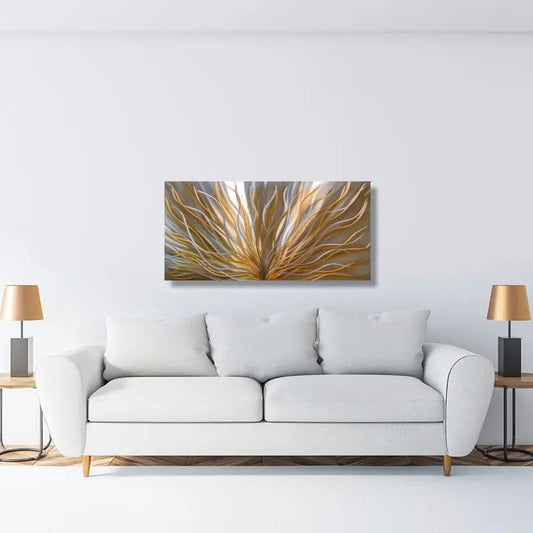 Orange Wall Art Titled "Inbloom" (Orange Edition) - Modern Elements Metal Art - ME889798SX