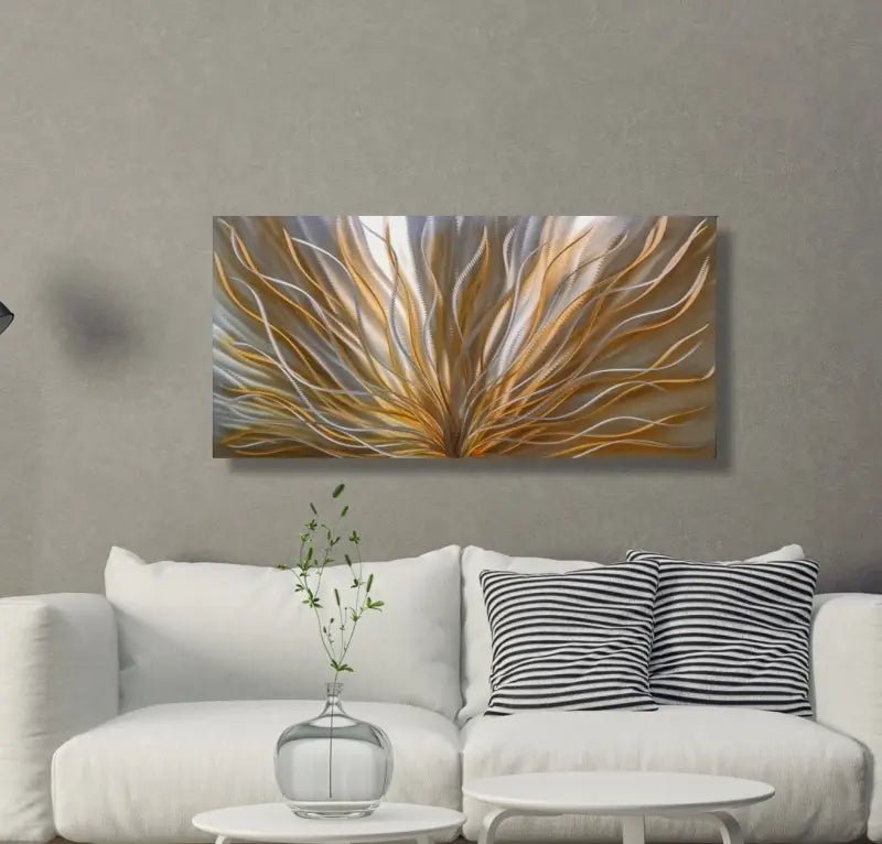 Orange Wall Art Titled "Inbloom" (Orange Edition) - Modern Elements Metal Art - ME889798SX