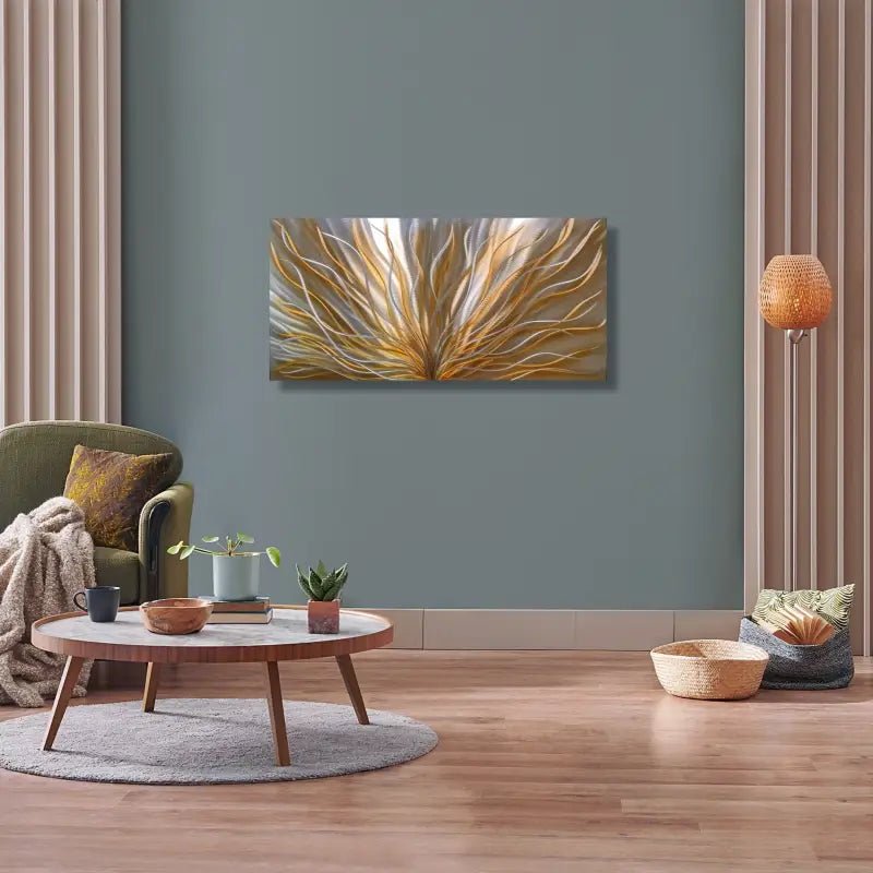 Orange Wall Art Titled "Inbloom" (Orange Edition) - Modern Elements Metal Art - ME889798SX