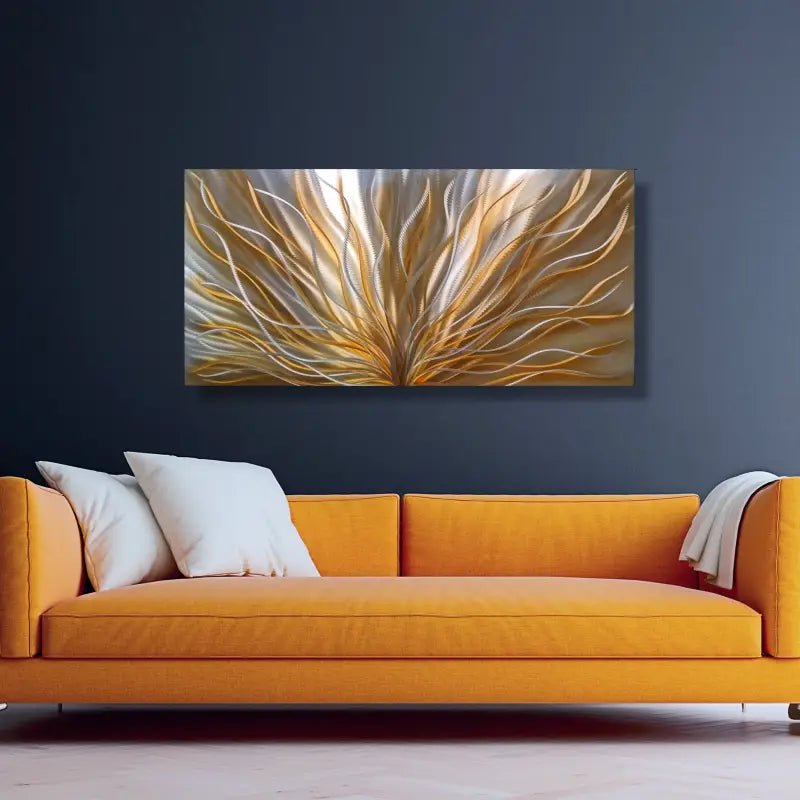 Orange Wall Art Titled "Inbloom" (Orange Edition) - Modern Elements Metal Art - ME889798SX
