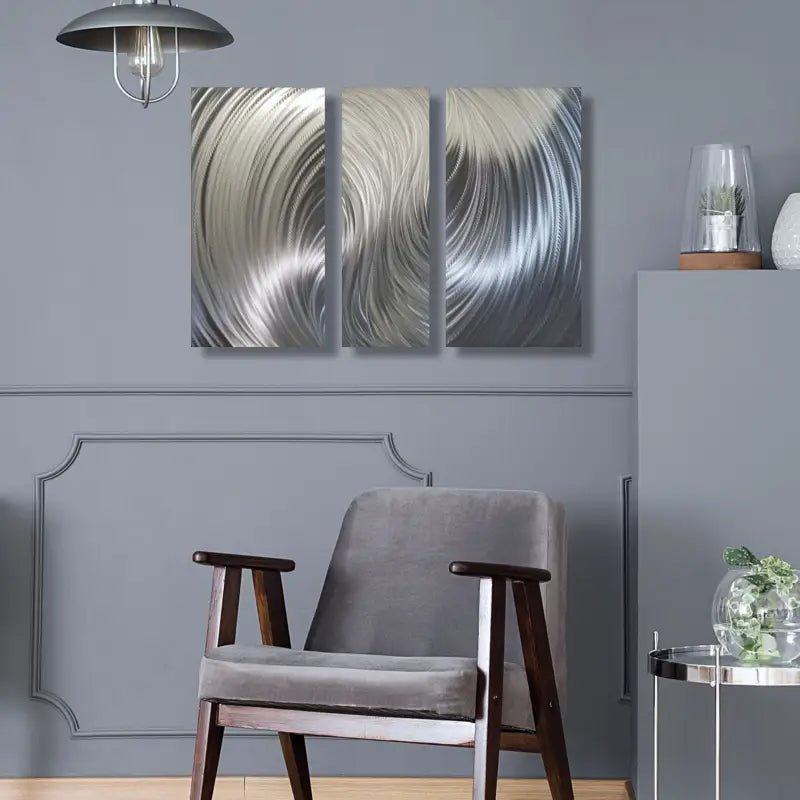 Oversized Wall Art Titled "Zeus" (Set of 3) - Modern Elements Metal Art - ME960TN