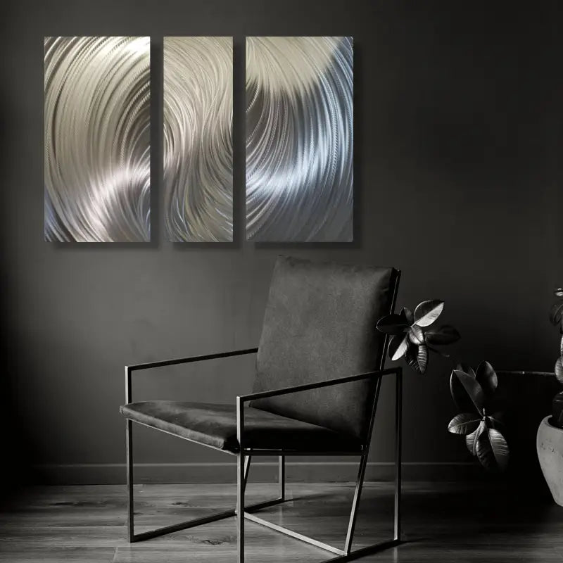 Oversized Wall Art Titled "Zeus" (Set of 3) - Modern Elements Metal Art - ME960TN