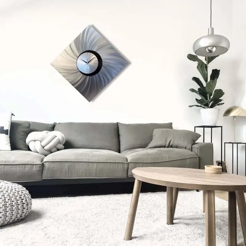 Oversized Wall Clock Titled "Orthodox" (Silver Edition) - Modern Elements Metal Art - NJ9753FE