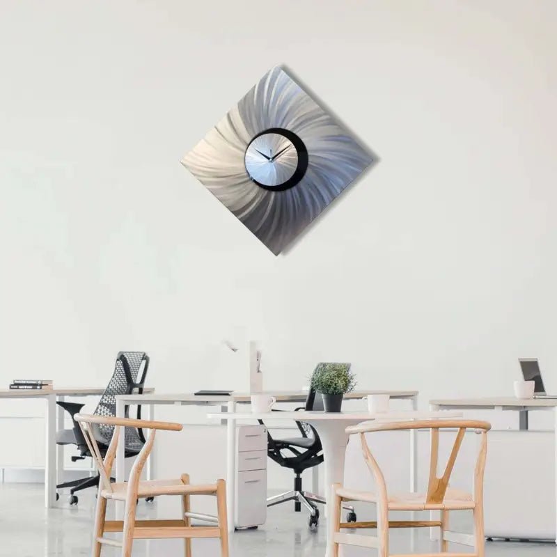 Oversized Wall Clock Titled "Orthodox" (Silver Edition) - Modern Elements Metal Art - NJ9753FE
