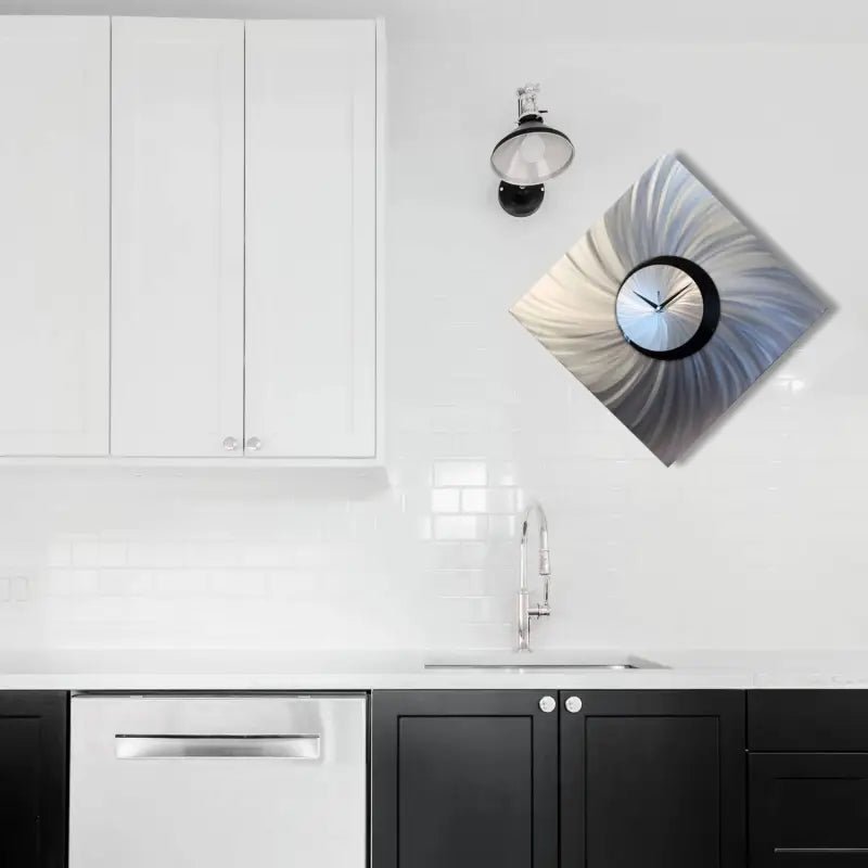 Oversized Wall Clock Titled "Orthodox" (Silver Edition) - Modern Elements Metal Art - NJ9753FE