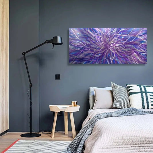 Purple Metal Wall Art Titled "Radiation" - Modern Elements Metal Art - MEJD890L