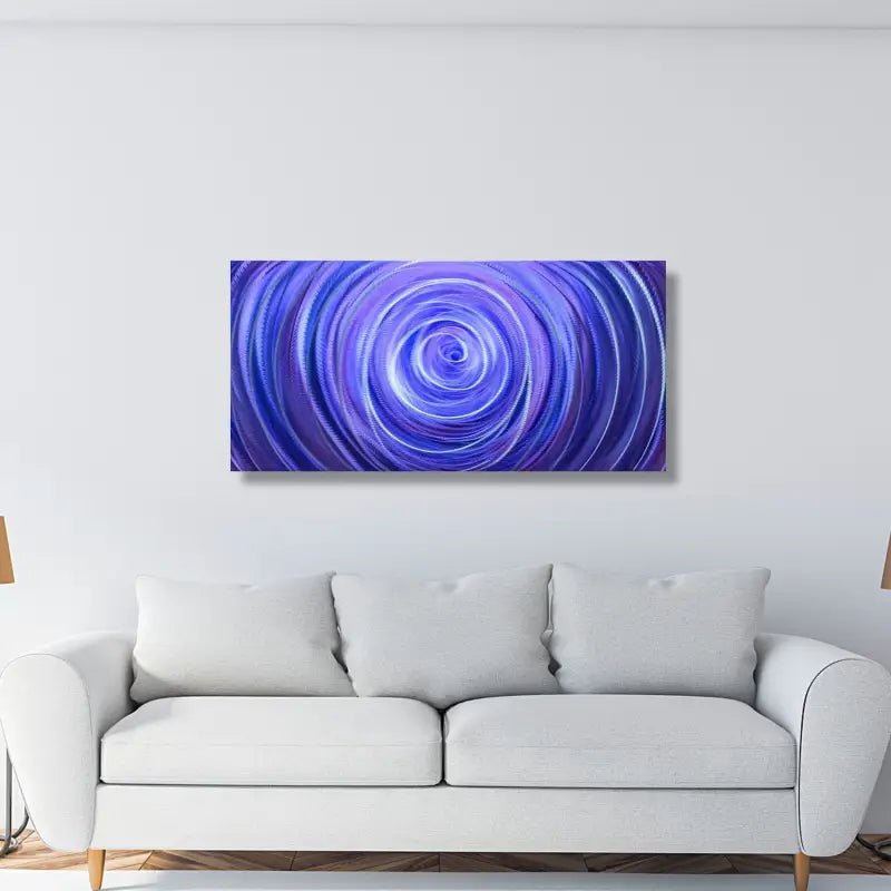 Purple Wall Art Titled "Wormhole" (Purple & Blue Edition) - Modern Elements Metal Art - ME737829