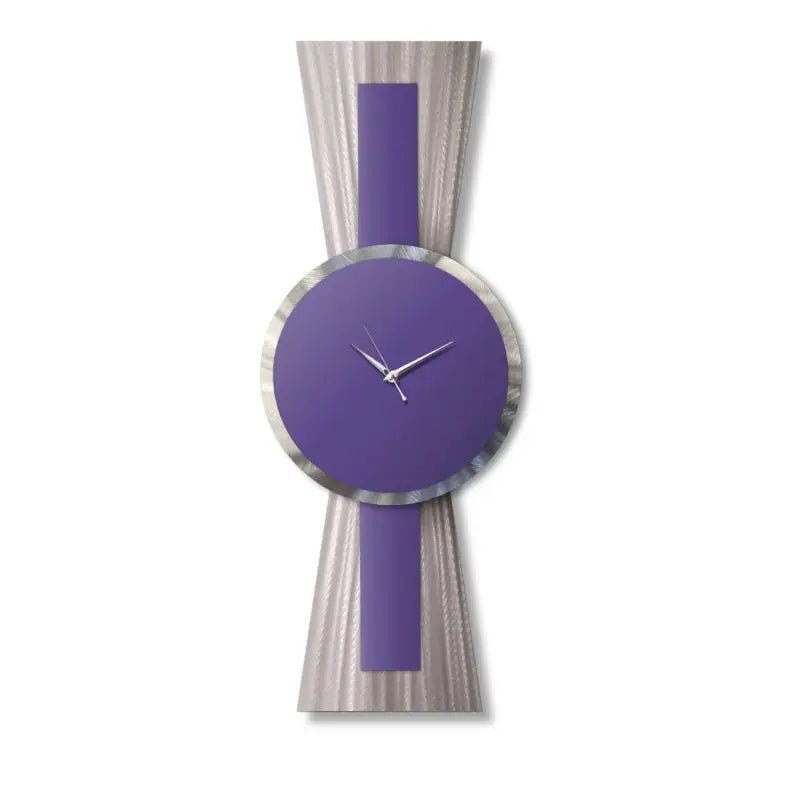 Purple Wall Clock Titled Sentinel - Modern Elements Metal Art - MJ354644