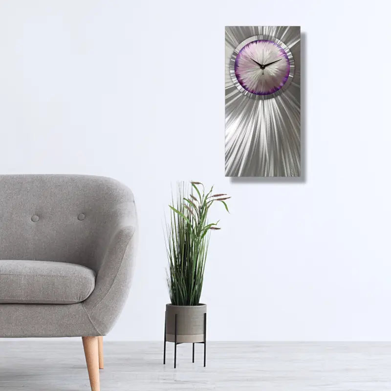 Large Wall Clock Titled "Floryce" - Modern Elements Metal Art