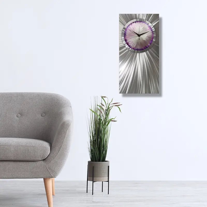 Rectangular Wall Clock Titled "Floryce" - Modern Elements Metal Art - ME057378NV