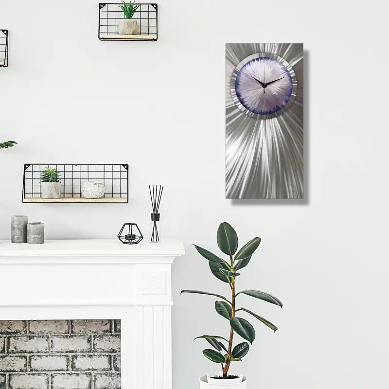 Rectangular Wall Clock Titled "Floryce" - Modern Elements Metal Art - ME057378NV