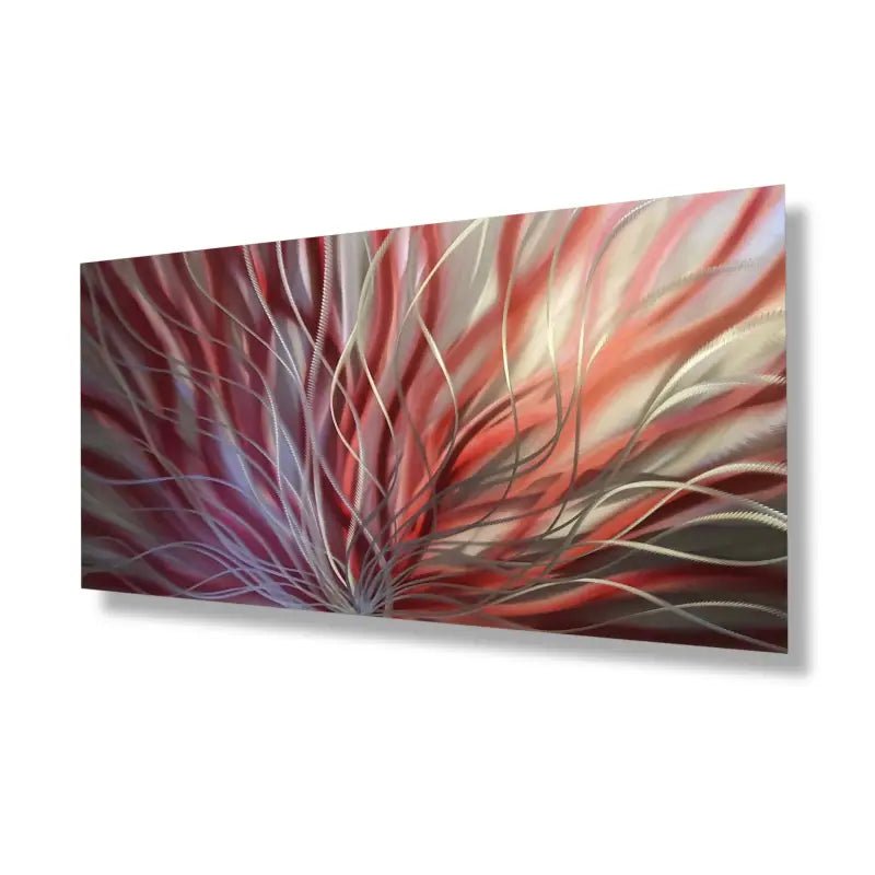 Red Wall Art Titled "Inbloom" (Red Edition) - Modern Elements Metal Art - ME4652249SX
