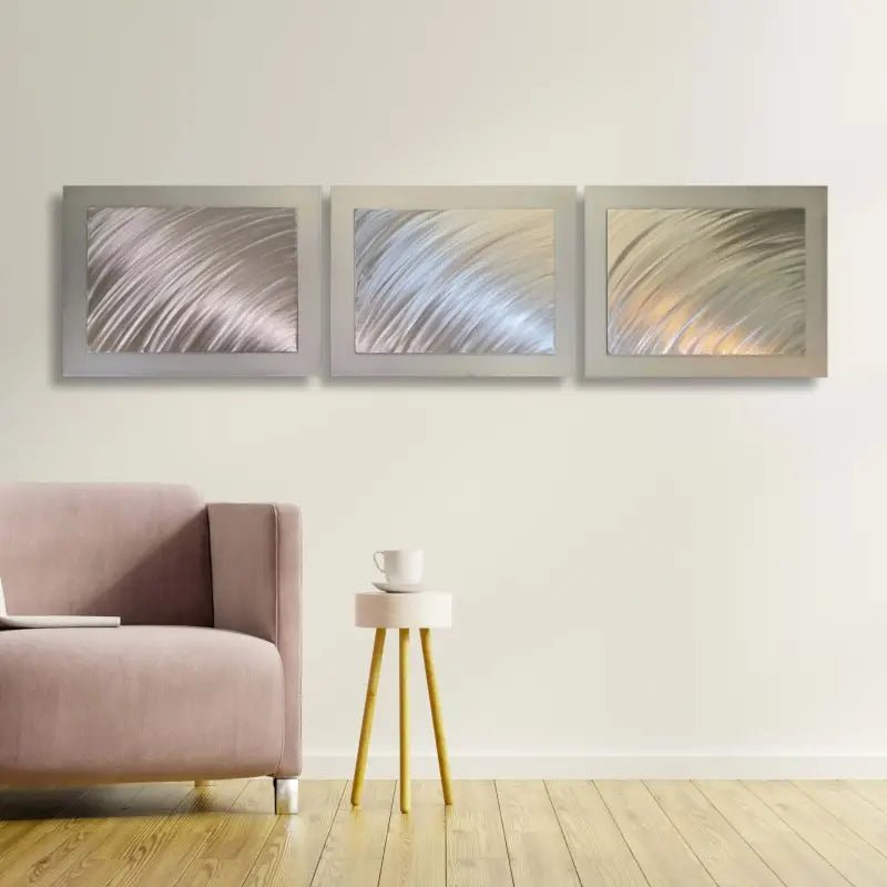 Silver Artwork Titled "Telesto" - Modern Elements Metal Art - MA1001BV1