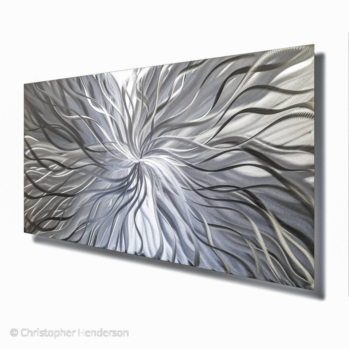 Silver Metal Wall Art – Handmade Modern Abstract Sculpture in Alloy - Modern Elements Metal Art - MY83JJSP