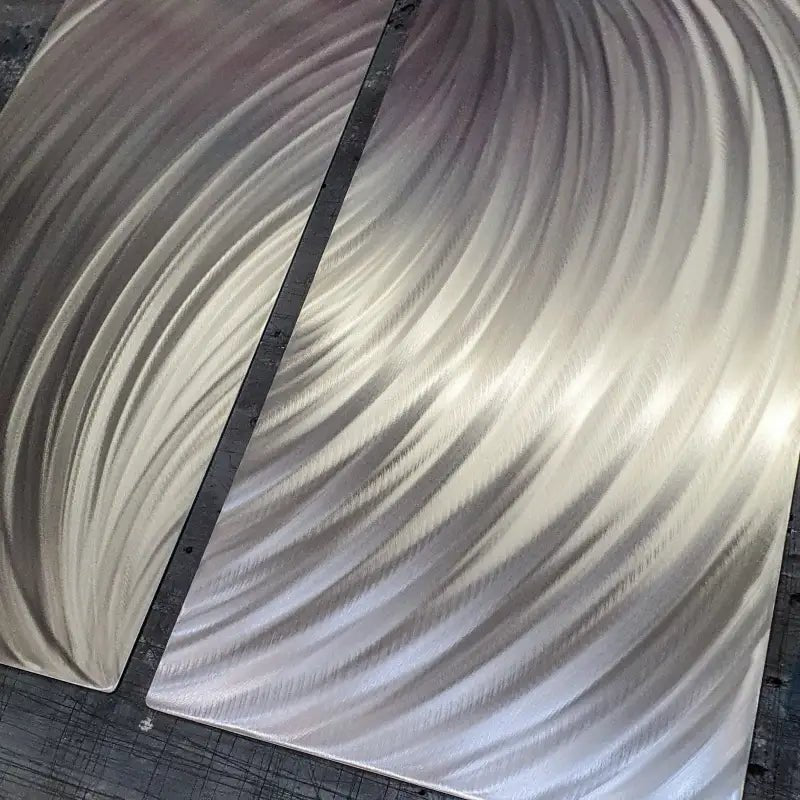 Silver Metal Wall Art Titled "Forces" - Modern Elements Metal Art - ME80663M - 4