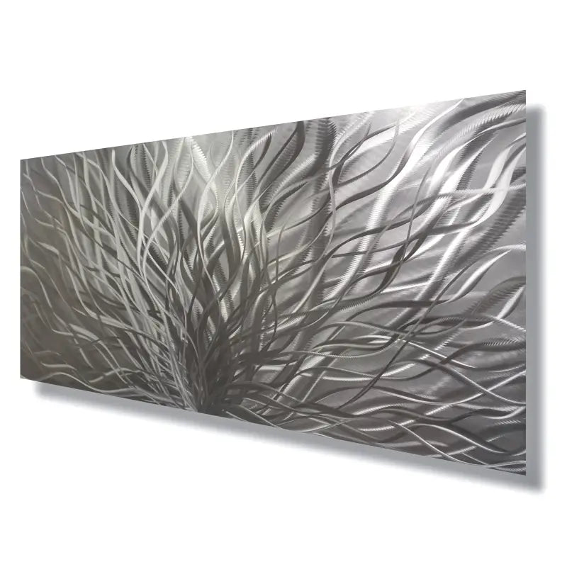 Silver Metal Wall Art Titled "Inbloom" (Silver Edition) - Modern Elements Metal Art - ME4655SX