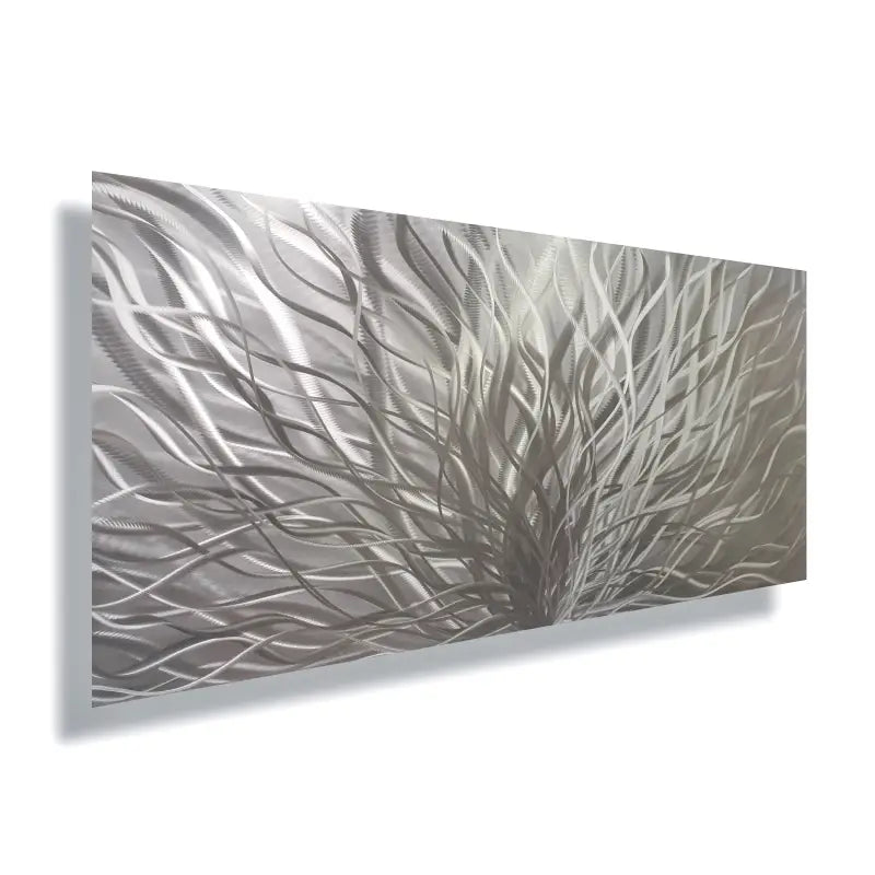 Silver Metal Wall Art Titled "Inbloom" (Silver Edition) - Modern Elements Metal Art - ME4655SX