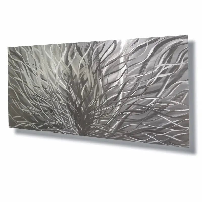 Silver Metal Wall Art Titled "Inbloom" (Silver Edition) - Modern Elements Metal Art - ME4655SX
