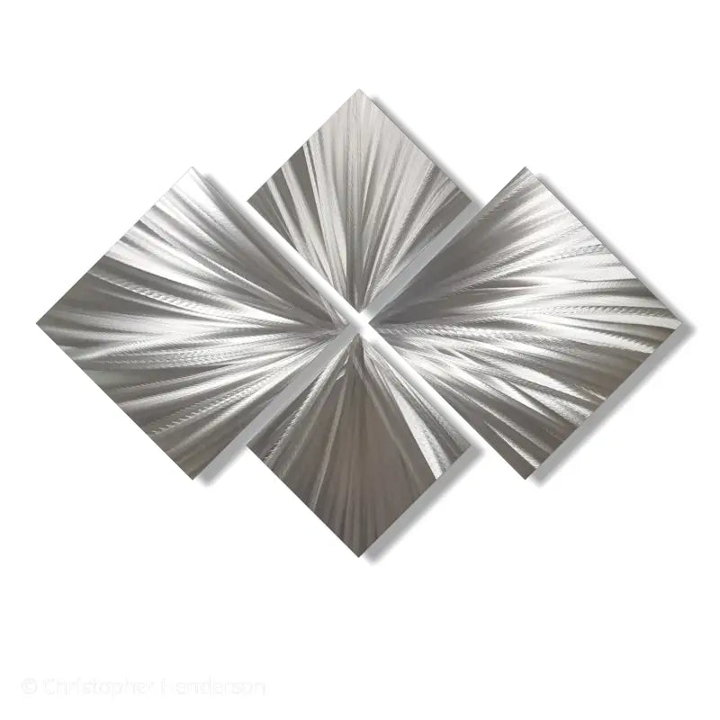 Silver Metal Wall Art Titled "Xplode" - Modern Elements Metal Art - M7829K1