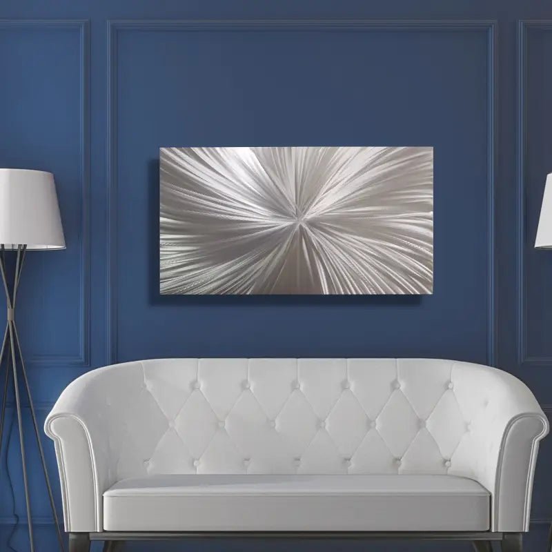 Silver Metal Wall Art Titled "Xplosion" - Modern Elements Metal Art - ME63799PX