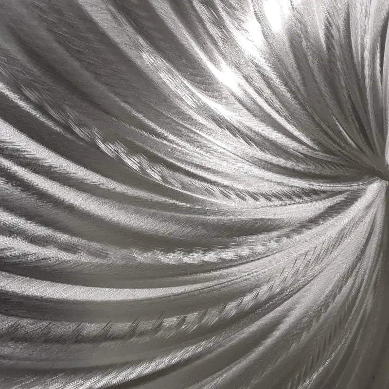 Silver Metal Wall Decor Titled "Silver Spiral" - Modern Elements Metal Art - MYKG930L