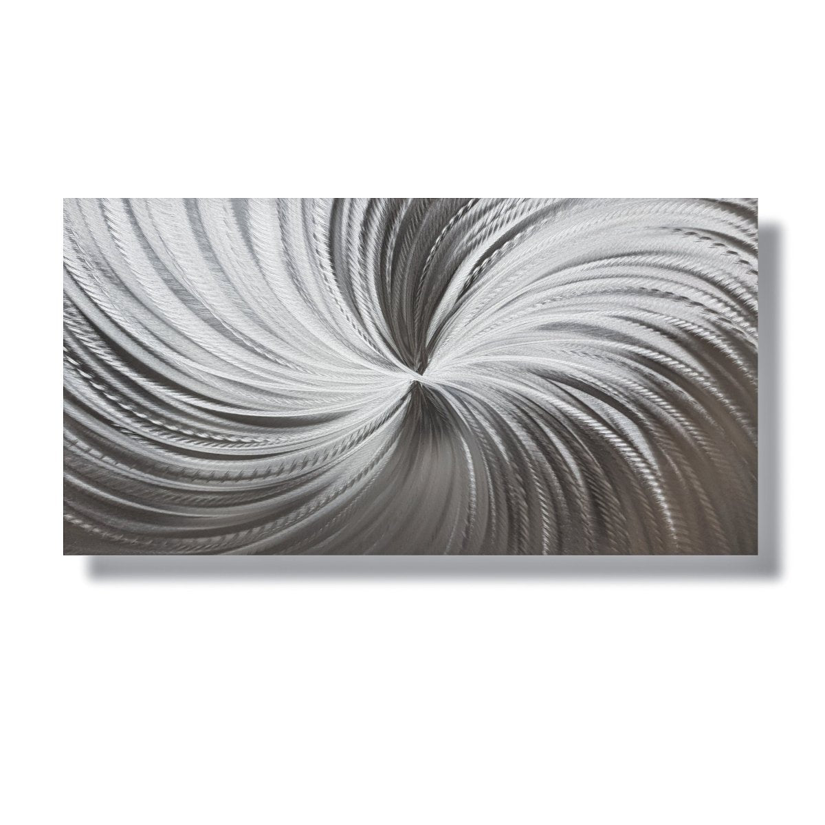 Silver Spiral Metal Wall Art | Large Modern Abstract Sculpture | Handmade Artwork - Modern Elements Metal Art - MYKG930D