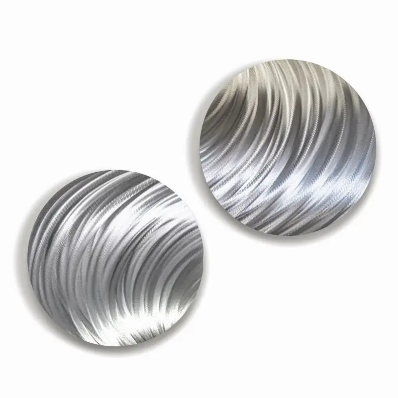 Silver Wall Art Set Titled Dyad - Modern Elements Metal Art - MJ862672