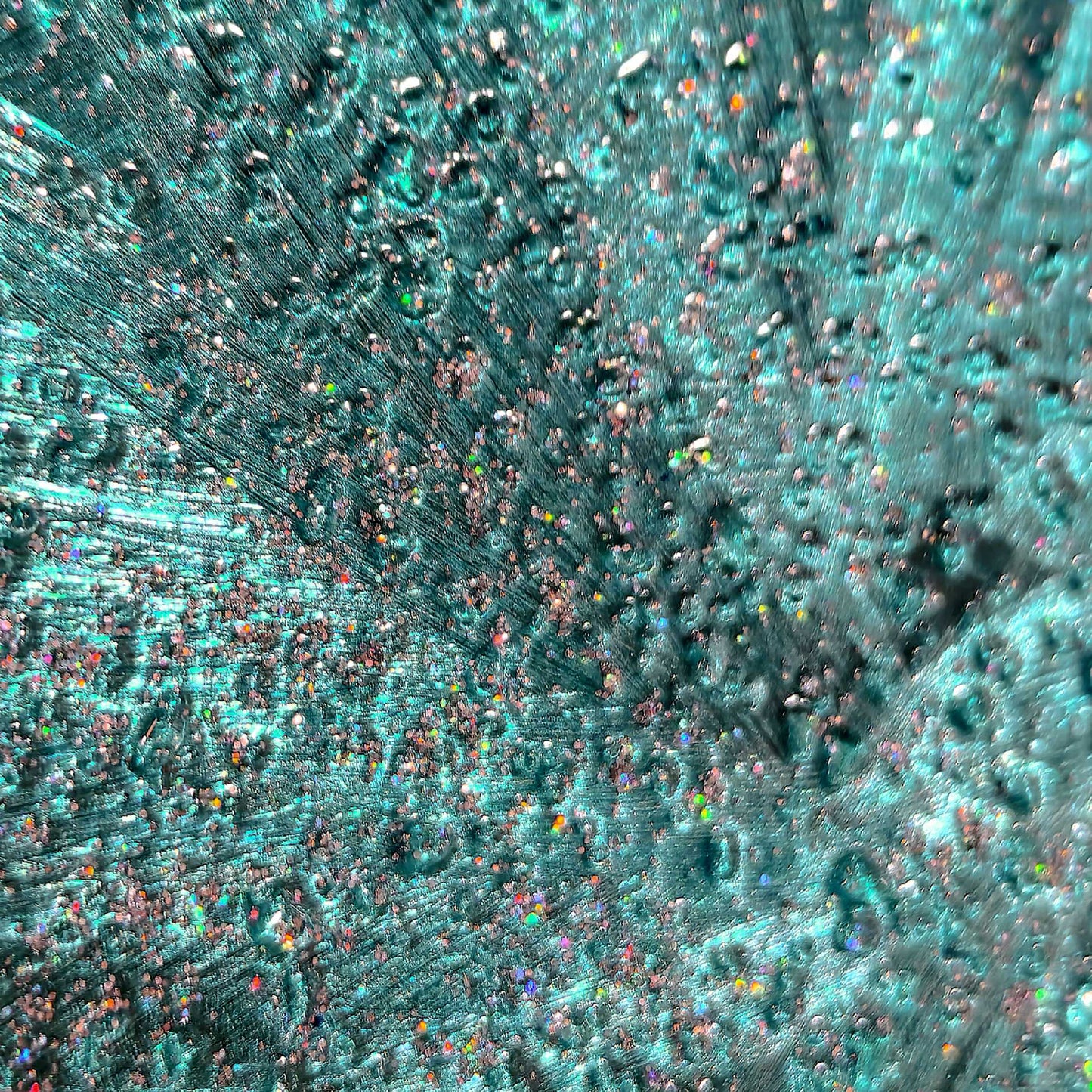 Teal Metal Wall Art Infused Cushed Glass - Titled "Atomique" Limited Edition - Modern Elements Metal Art - ME965HK