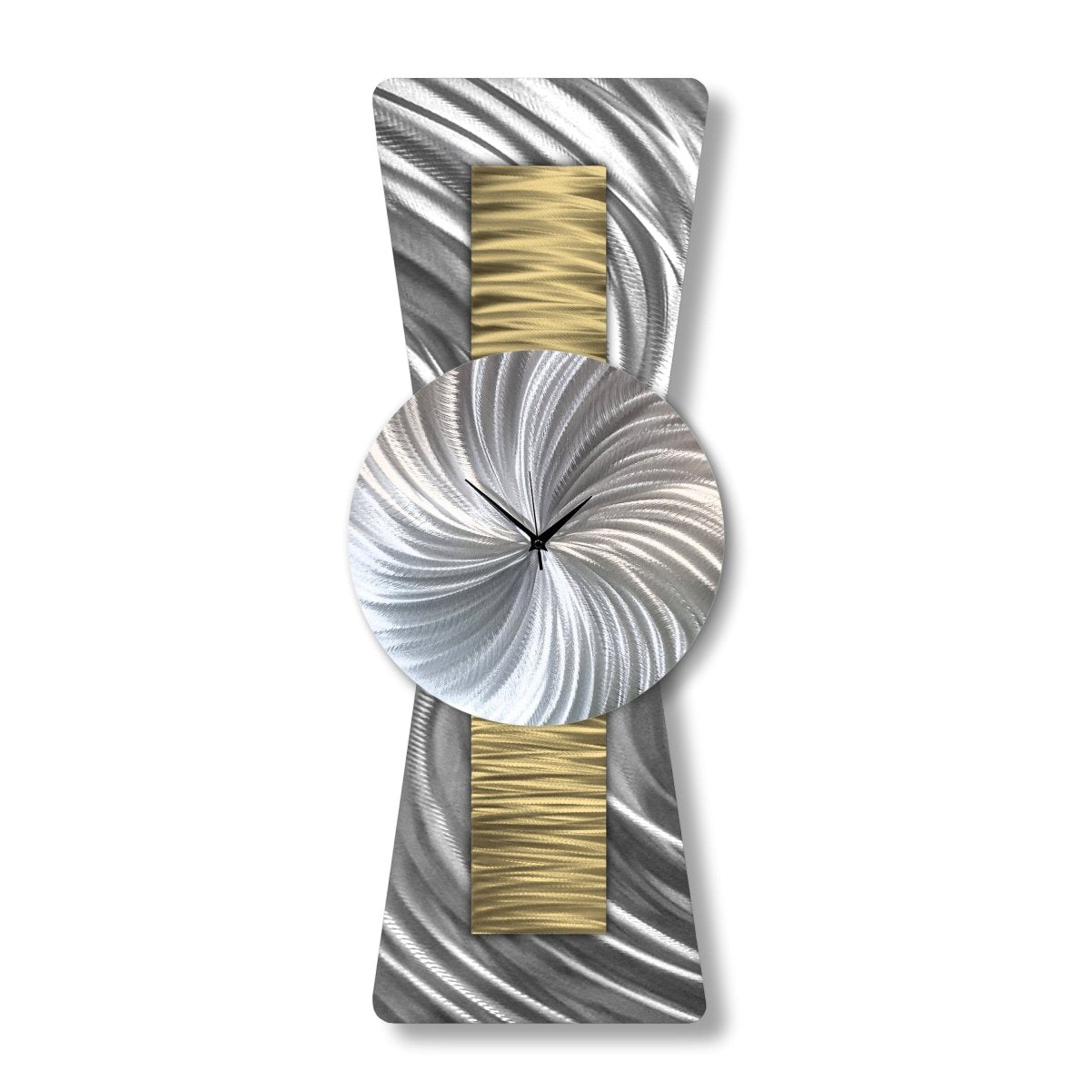 Unique Gold and Silver Large Wall Clock - Modern Decorative Sculpture for Unique Home Decor - Modern Elements Metal Art - ME963828J