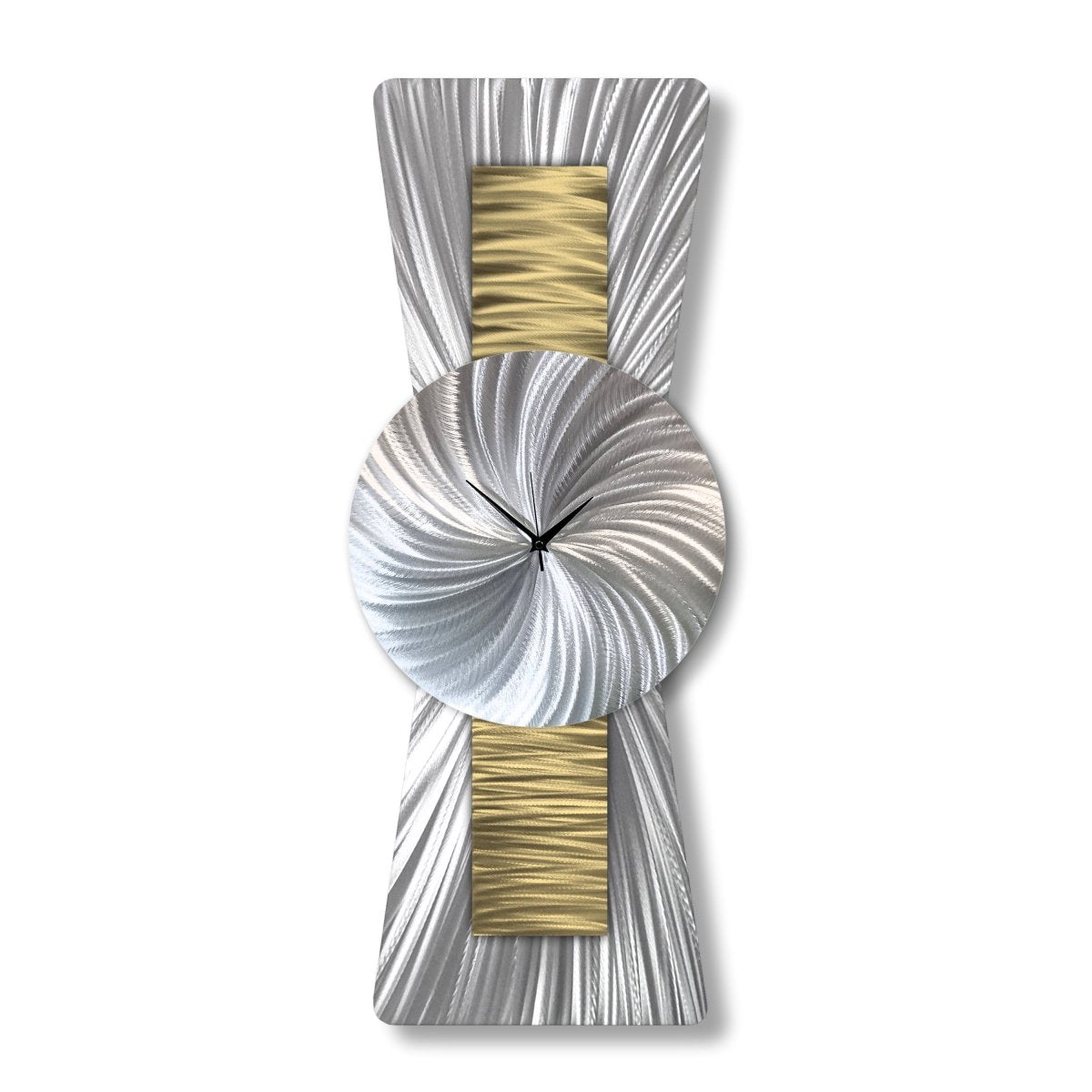 Unique Gold and Silver Large Wall Clock - Modern Decorative Sculpture for Unique Home Decor - Modern Elements Metal Art - ME963828J