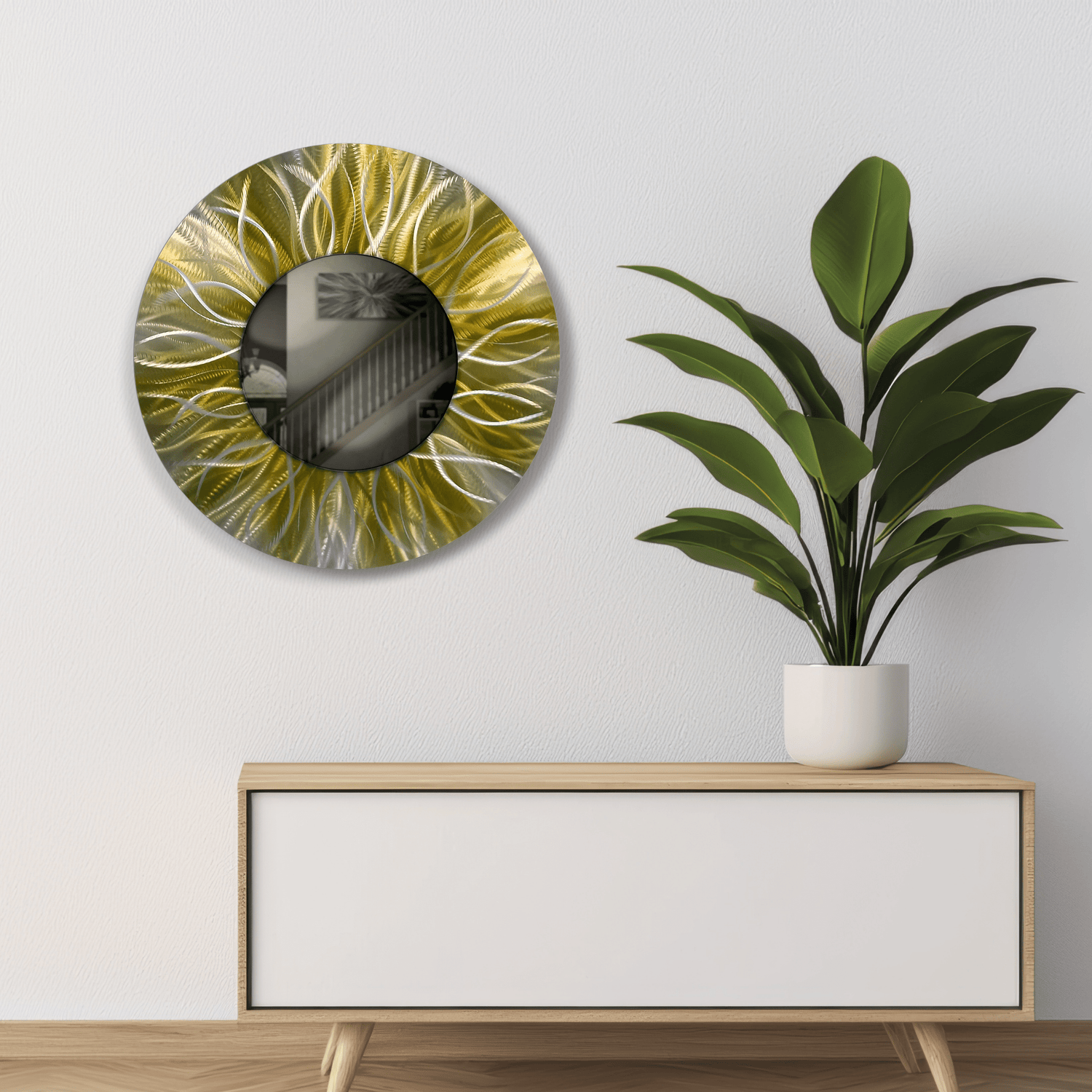 Decorative Wall Mirrors - Modern Elements Metal Art