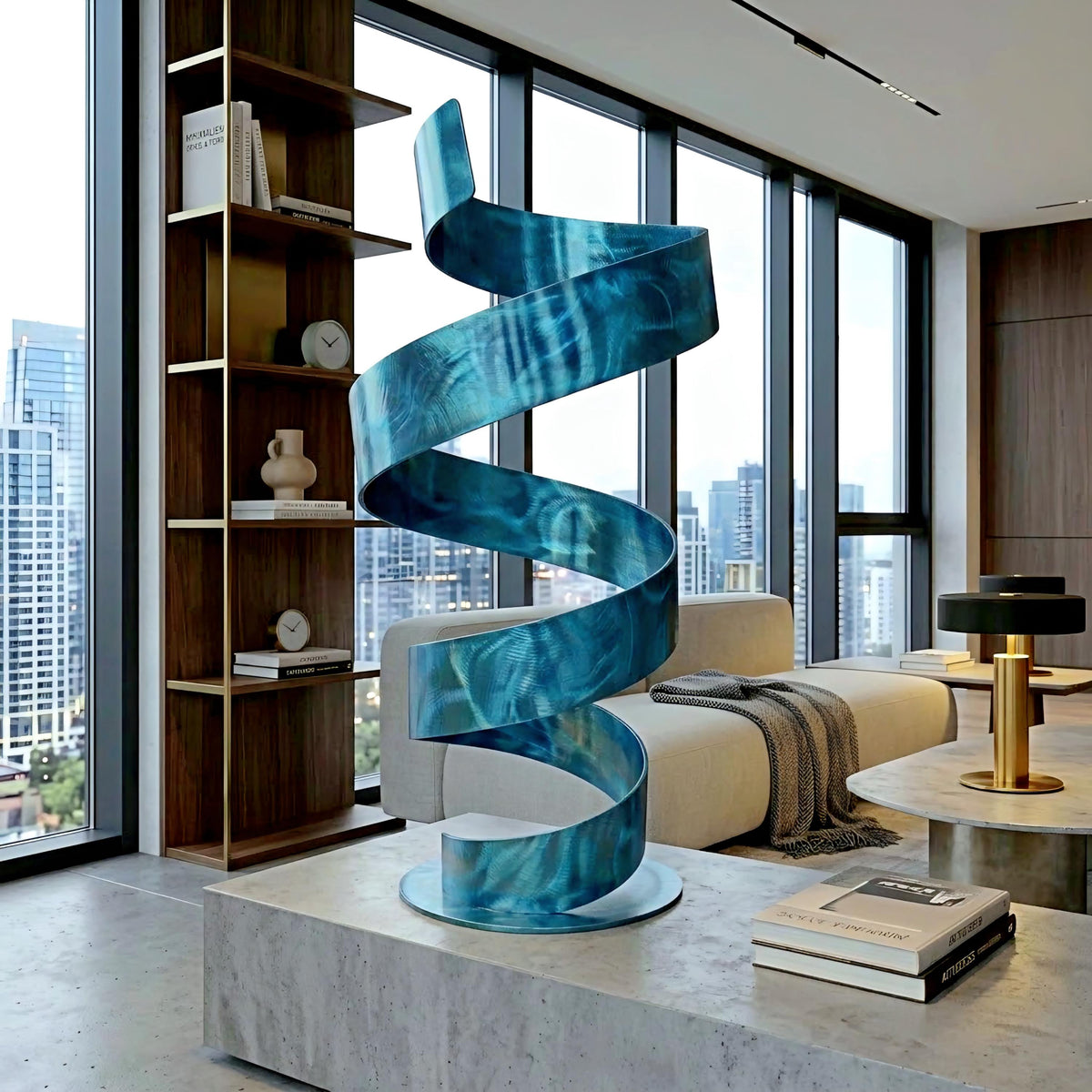 Modern Sculpture Turquoise Spiral: Twirl