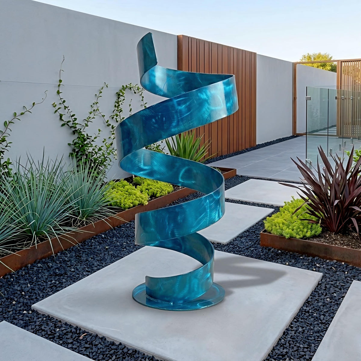 Modern Sculpture Turquoise Spiral: Twirl