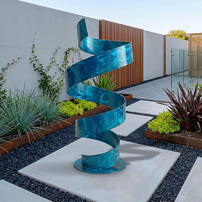 Modern Sculpture Turquoise Spiral: Twirl