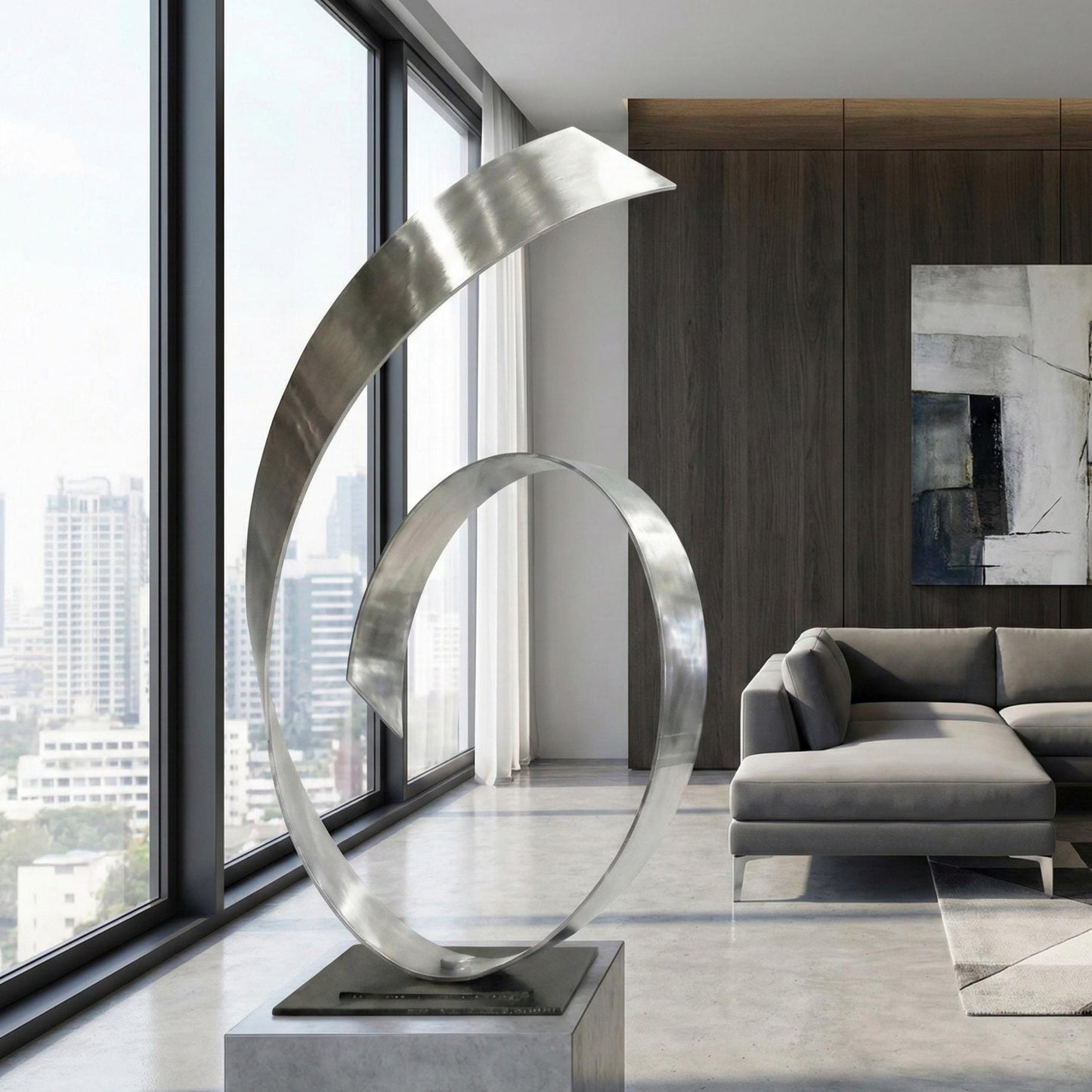 Abstract Metal Art Sculpture Titled Syx
