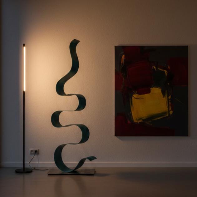 Abstract Sculpture in Metal Handcrafted Luxury Modern Art - Indoors or Outdoors