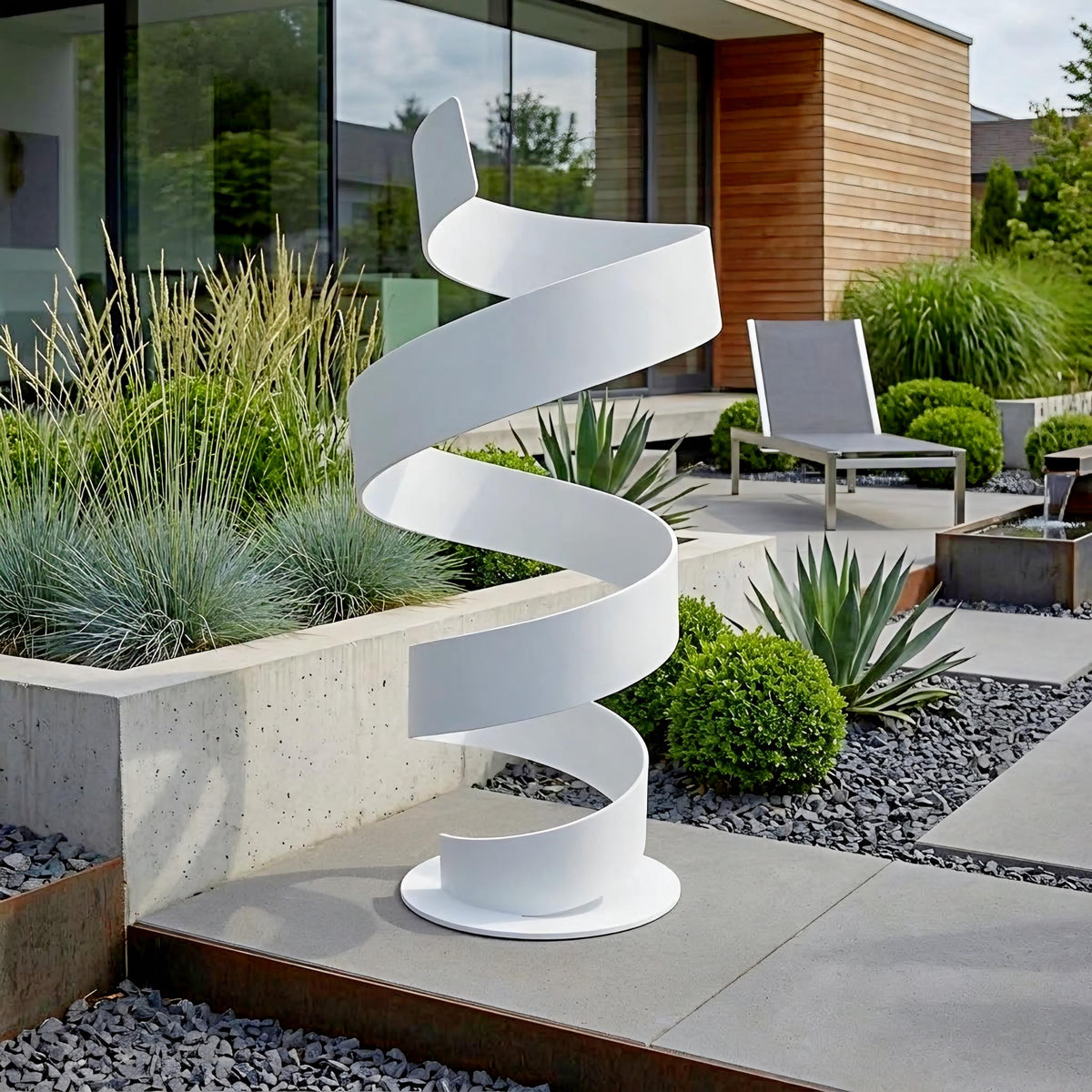 Contemporary Sculpture: White Spiral: Twirl