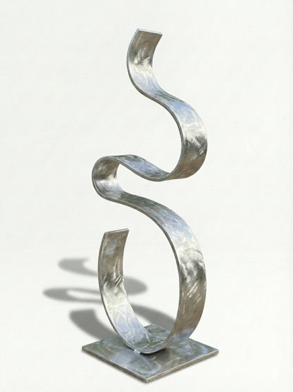 Abstract Metal Sculpture: Contemporary Art titled Swirv