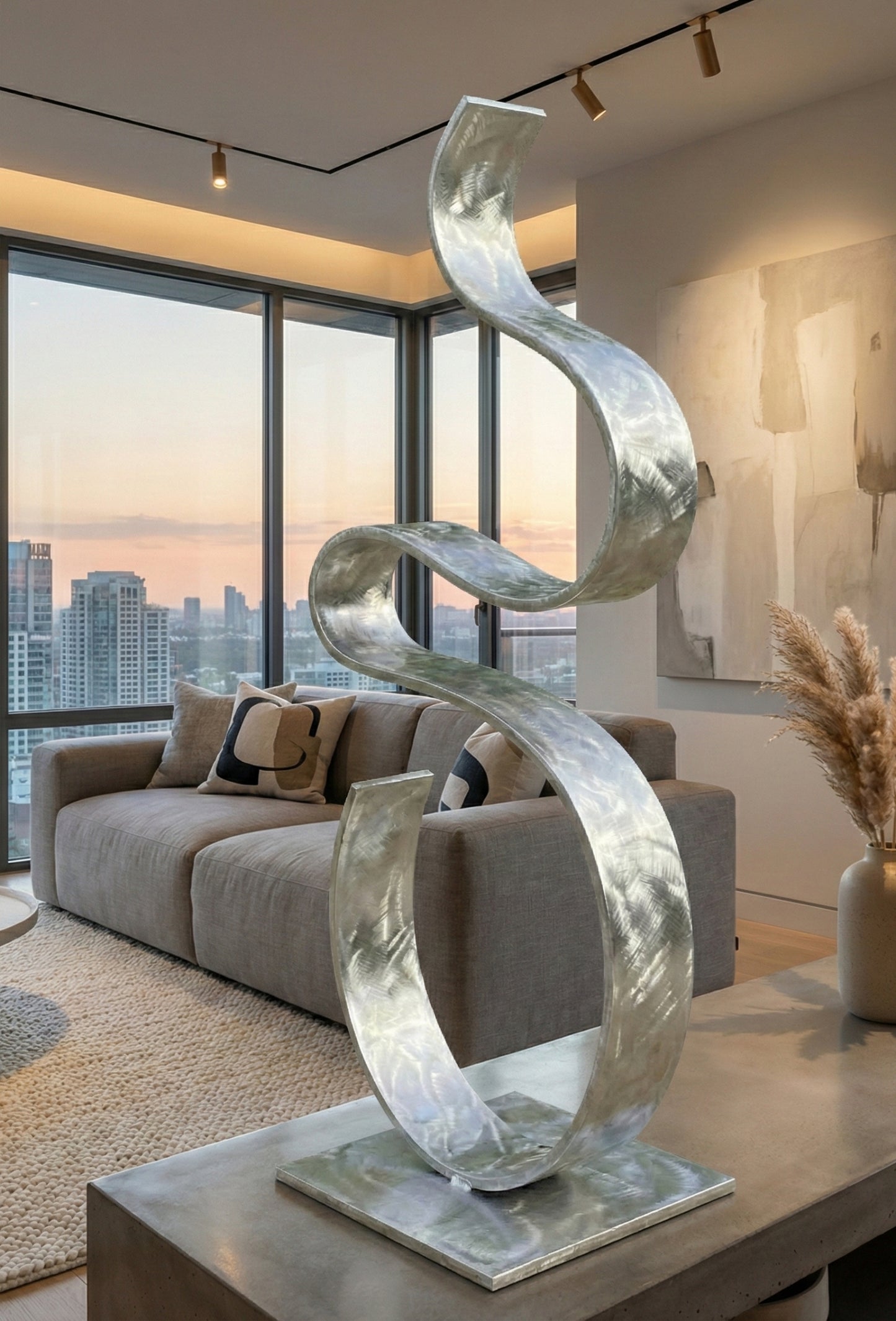 Abstract Metal Sculpture: Contemporary Art titled Swirv