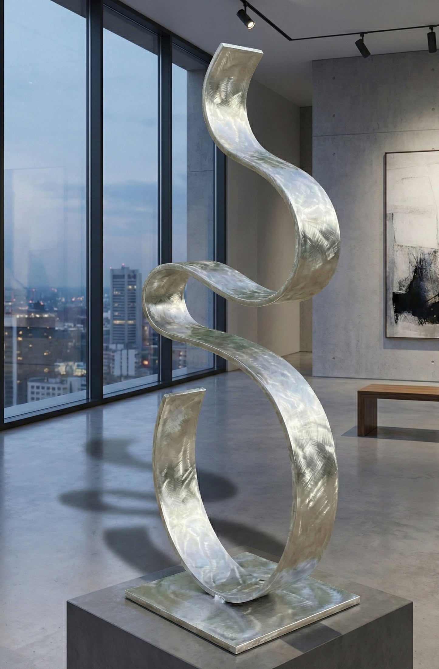Abstract Metal Sculpture: Contemporary Art titled Swirv