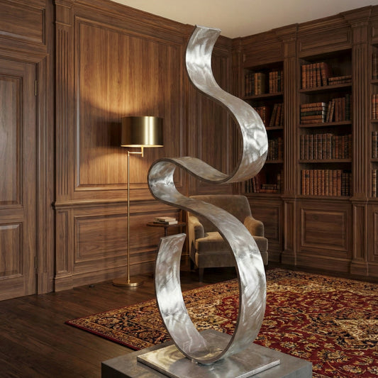 Abstract Metal Sculpture: Contemporary Art titled Swirv