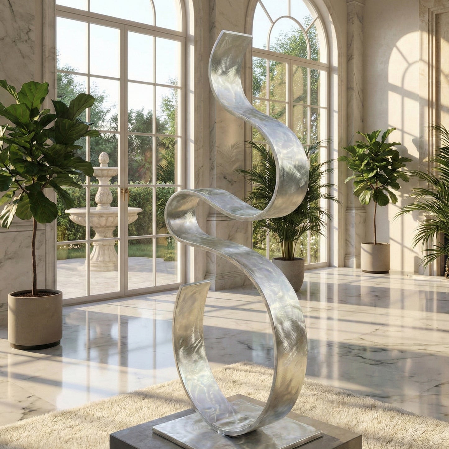 Abstract Metal Sculpture: Contemporary Art titled Swirv