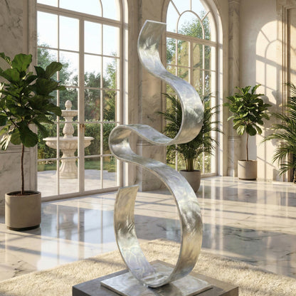 Abstract Metal Sculpture: Contemporary Art titled Swirv