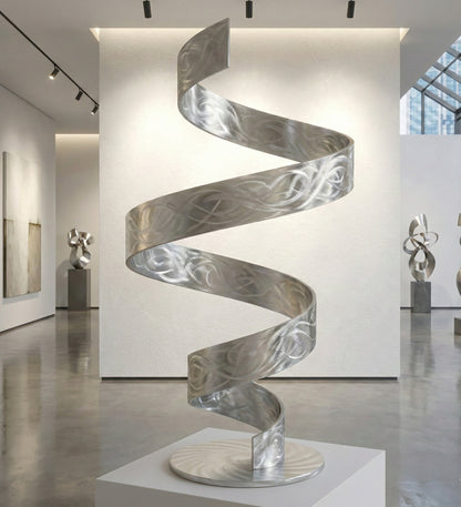 Abstract Sculpture: Luxury Metal Art Titled Twirl