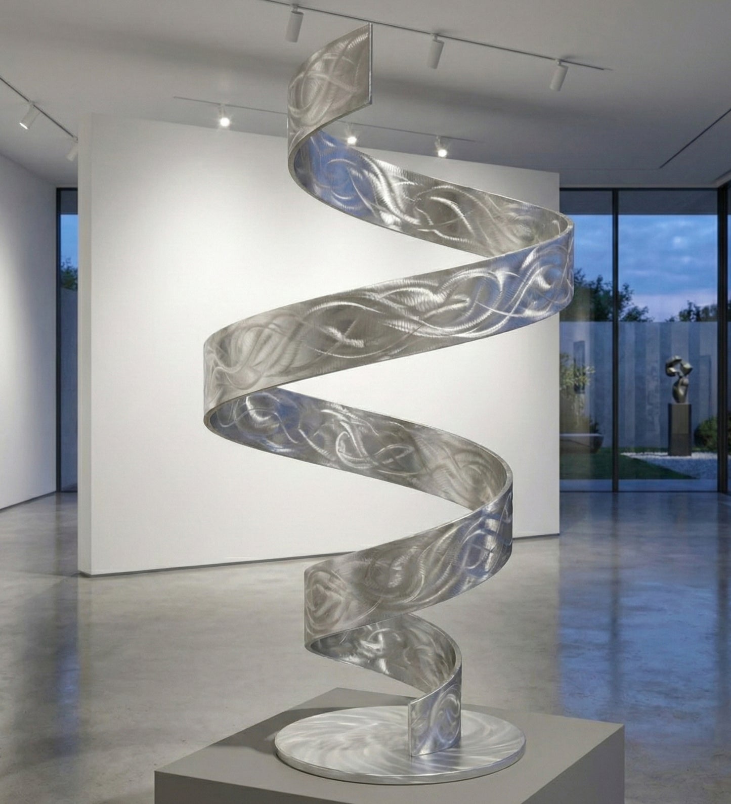 Abstract Sculpture: Luxury Metal Art Titled Twirl