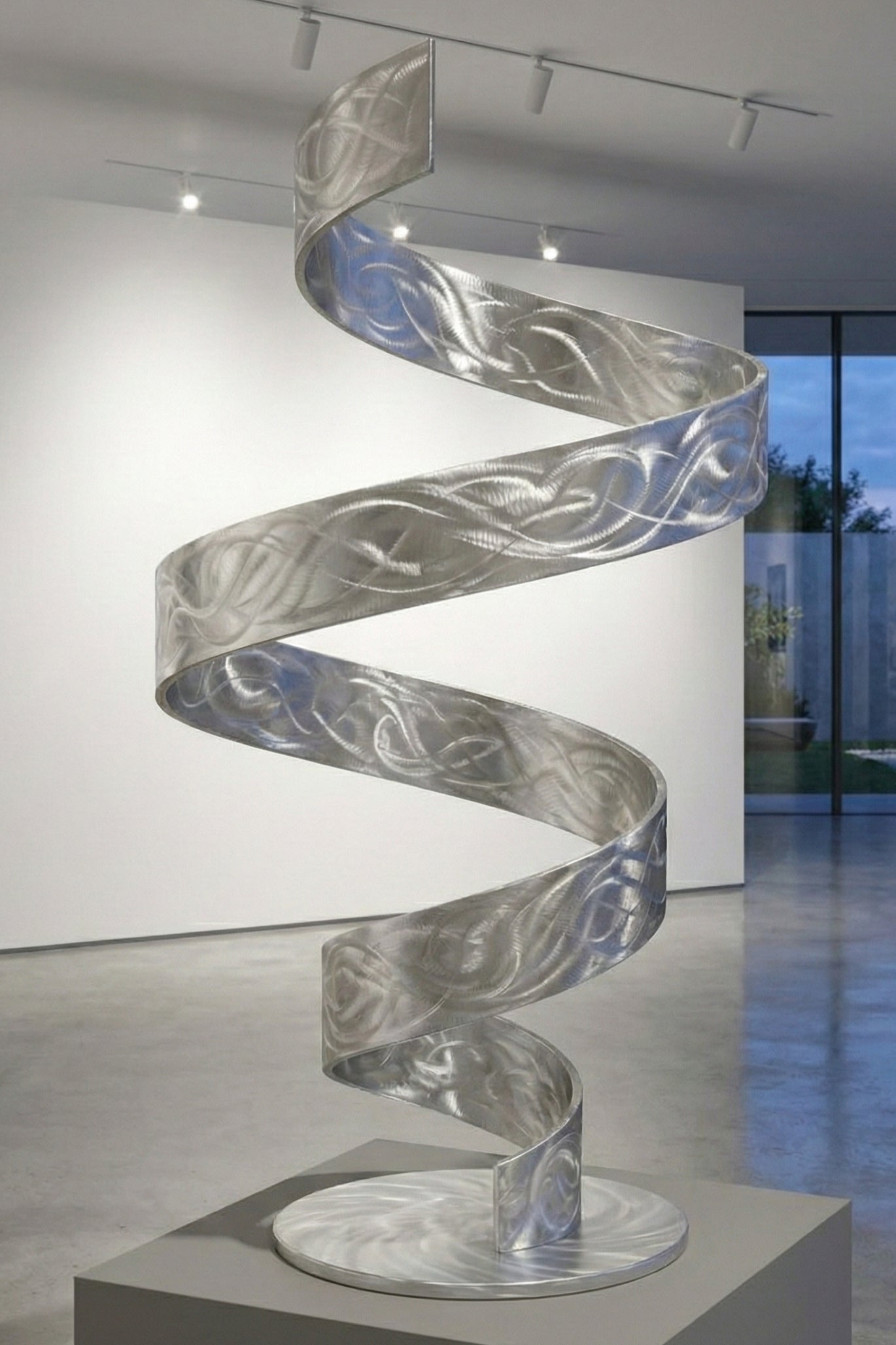 Abstract Sculpture: Luxury Metal Art Titled Twirl