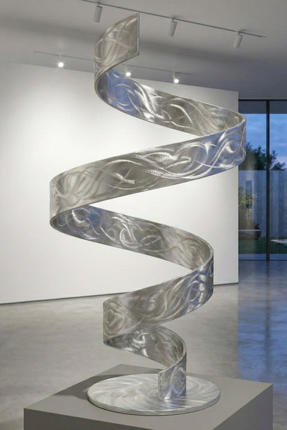 Abstract Sculpture: Luxury Metal Art Titled Twirl